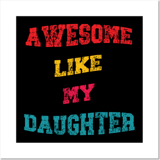 funny vintage fathers day design dad daughter girl humor Posters and Art